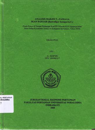 Cover of Analisis Marjin Tataniaga Ikan Banyar