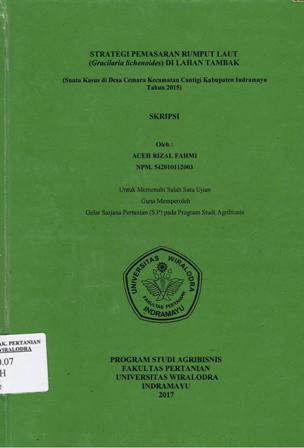 Cover of Strategi Pemasaran Rumput Laut di Lahan Tambak