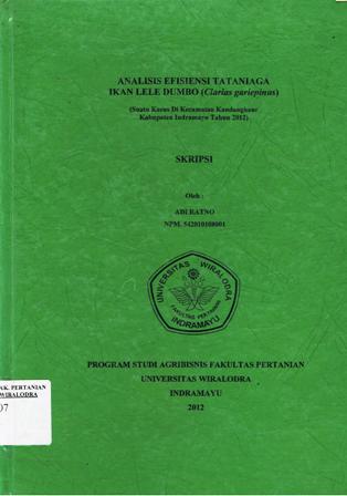 Cover of Analisis Tataniaga Ikan Lele Dumbo