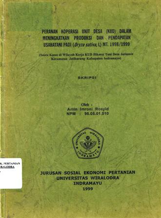 Cover of Peranan Koperasi Unit Desa (KUD) dalam Meningkatkan Produksi dan Pendapatan Usahatani Padi Sawah