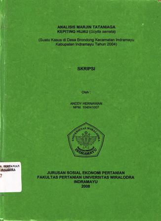 Cover of Analisis Marjin Tataniaga Kepiting Hijau