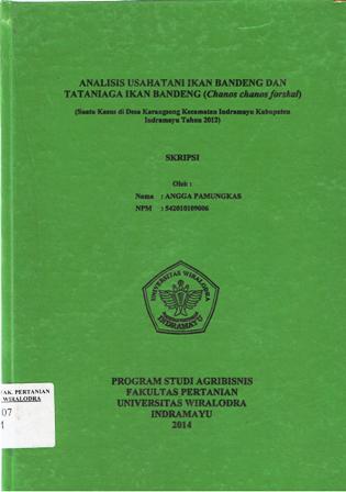 Cover of Analisis Usahatani Ikan Bandeng dan Tataniaga Ikan Bandeng