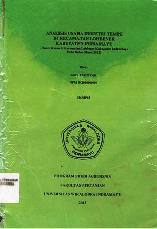 Cover of Analisis Usaha Industri Tempe di Kecamatan Lohbener Kabupaten Indramayu